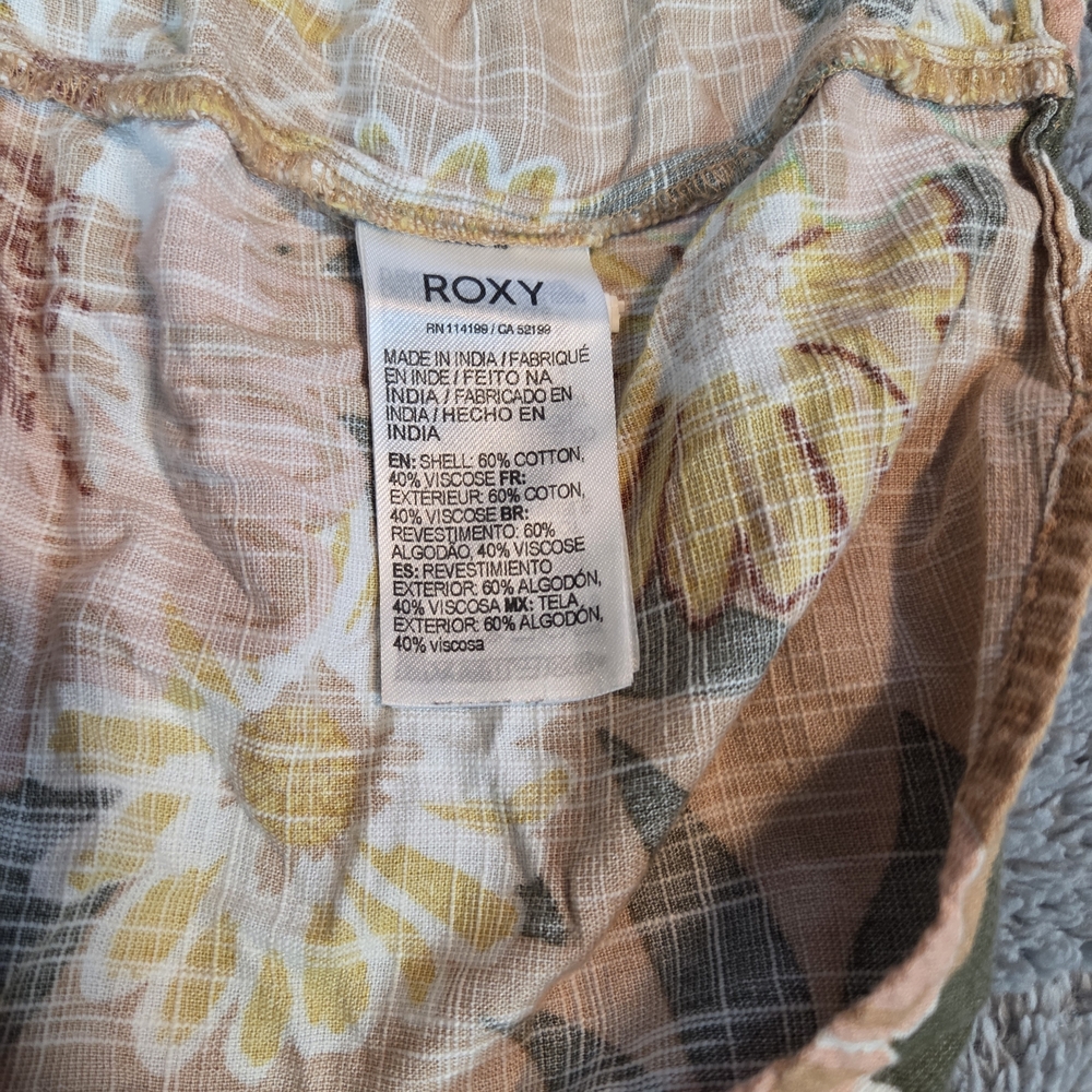 Roxy Skirt Cosmic Glow Again Floral Smocked Elastic Waist Ruffle Size XS - Picture 6 of 8